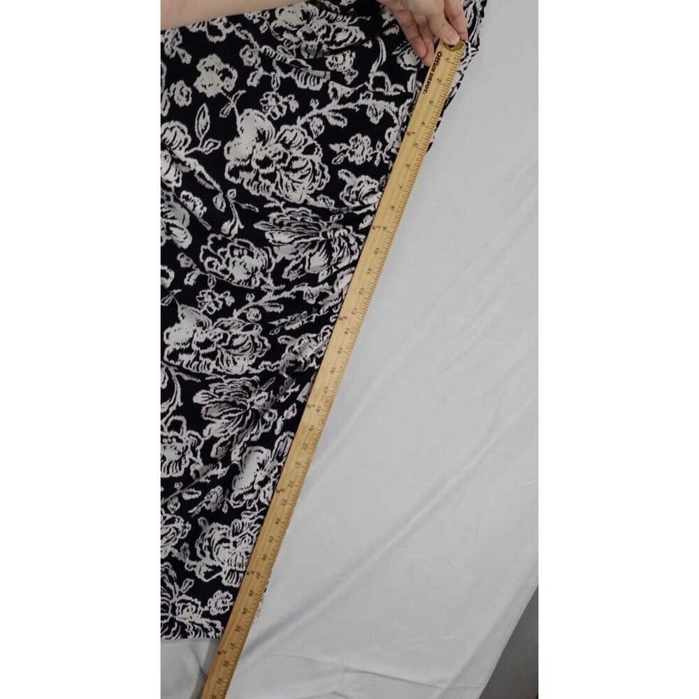 Lauren Ralph Lauren Dress Women’s Size 10 Ruched Navy White Floral Formal Spring - Picture 5 of 16